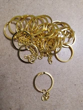 20 unids/lote llavero Chapado en 6 colores 50mm largo partido redonda llaveros al por mayor