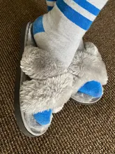 Kusyshoo-Zapatillas peludas para niños y niñas, Zapatillas de casa coreanas para interiores, zapatillas cálidas de algodón, deslizantes de piel para bebés, novedad de invierno 2020