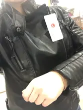 Jacket Coats Bomber Faux-Leather Basic Winter Women Short Punk FTLZZ Autumn Soft Female