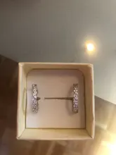 XIYANIKE de Plata de Ley 925 Plata geométrica giro de diamantes de imitación pendiente de mujer de moda de lujo LUZ DE Coiuple regalo