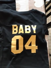 Ropa a juego para la familia, Camiseta de algodón con aspecto familiar, camisetas con estampado de letras divertidas de papá mamá chico y bebé, Tops con números para verano