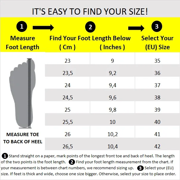 aaaC - Shoe Size Chart 37x24 Cm English 23