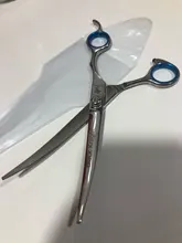 Tijeras curvadas de 7 pulgadas para mascotas, tijeras de aseo para mascotas, profesionales, para salón de barbería, uso de perros y gatos