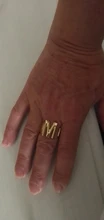 Anillo con letras de A-Z huecas para mujer, anillo con apertura ajustable iniciales del nombre, alfabeto, fiesta femenina, joyería ancha y gruesa
