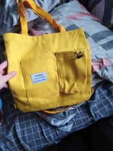 PURFAY-Bolso de lona con estampado de oso para mujer, bolsa de hombro de estilo literario japonés, informal