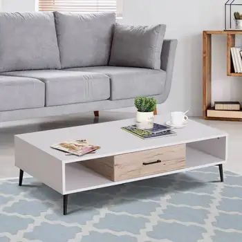 Coffee Table with Shelf and Drawer for Living Room Coffee Table for Living Room Dining Bedside Coffee 110x60x30cm
Coffee Table with Shelf and Drawer for Living Room Coffee Table for Living Room Dining Bedside Coffee 110x60x30cm