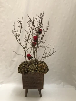 Composition Ural branches and fabric roses 
Composition Ural branches and fabric roses