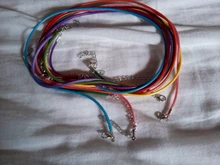 10 unids/lote 2 mm de cuero Real hecho a mano ajustable trenzado collares de cuerda y amuletos colgantes resultados langosta cierre cable cadena
