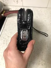 Cartera con patrón de cocodrilo antirrobo para hombre, billetera de cuero genuino con bloqueo de contraseña, bolso de mano, de negocios, de gran capacidad