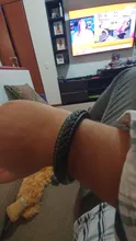Pulsera de cuero trenzado para hombre y mujer, brazalete de acero inoxidable con cierre magnético, regalo de joyería, nueva moda, PD0740