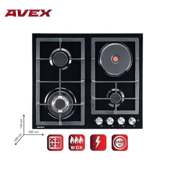 Built-in gas-electric combined hob on metal with cast iron grill AVEX HS 6132 B Household appliances Large household appliance
Built-in gas-electric combined hob on metal with cast iron grill AVEX HS 6132 B Household appliances Large household appliance