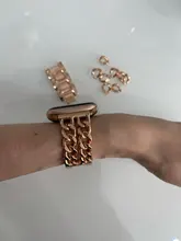 Correa de acero inoxidable para Apple Watch SE 6 5 4, banda de 40mm y 44mm, pulsera de eslabones de Metal para iwatch Series 1, 2, 3, 42mm y 38mm