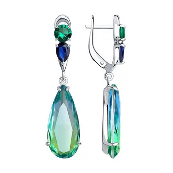 Sokolov drop earrings with stones in silver with synthetic stones and cubic zirconia, fashion jewelry, 925, women's male, long earrings
Sokolov drop earrings with stones in silver with synthetic stones and cubic zirconia, fashion jewelry, 925, women's male, long earrings