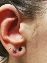 Canner 3 unid/set Pendientes para mujer Plata de Ley 925 Pendientes de botón Pendientes estrella pentagrama Stud Piercing Pendientes joyería fina Aretes W5