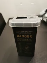 Contenedor de suministros de tatuaje de 1L, caja de basura de puntas de jeringa médica desechable, accesorios de tatuaje, cubos de colección, cubos