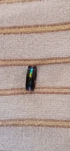 FDLK joyería de los hombres negro anillo de boda de acero inoxidable 8mm colorido Arco Iris tamaño 6 anillo-13