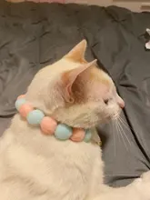 Bola de peluche de Collar para perros y gatos Collar dulce bufanda para perro lindo gatito accesorios Rosa correa para el cuello perrito con perla perro Pug Chihuahua