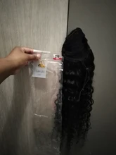 Extensiones de cabello humano con Coleta, coleta con Clip, coleta recta, Remy, brasileño, para Afroamericana