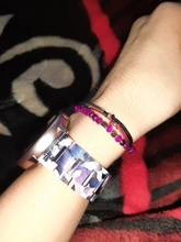 Pulsera elástica de 27 colores para mujer, brazalete pequeño de oro plateado, cuadrado, acrílico, facetas de hematita, cuentas de cristal, BC324