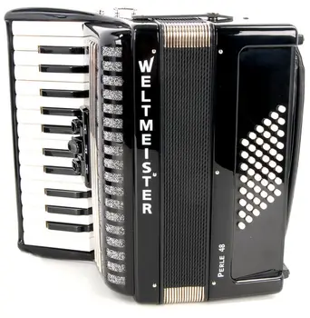Perle-ii-48/26-bk Perle accordion 26/48/II/3, black, with straps and cover, weltmeister
Perle-ii-48/26-bk Perle accordion 26/48/II/3, black, with straps and cover, weltmeister