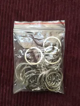 20 unids/lote llavero Chapado en 6 colores 50mm largo partido redonda llaveros al por mayor