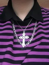 Collar de cadena con dije de Cruz para hombres y mujeres, Gargantilla gruesa, regalo de joyería