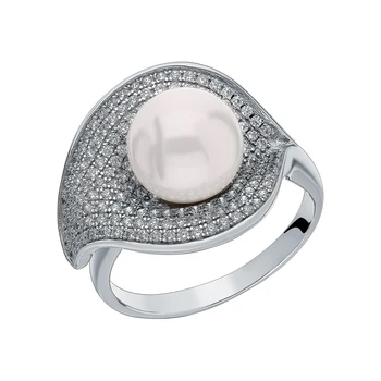 Silver ring with imitation pearls and cubic zirconia sunlight sample 925
Silver ring with imitation pearls and cubic zirconia sunlight sample 925