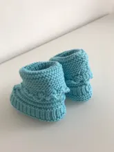 Zapatos de cuna para bebé recién nacido hecho a mano, para niños y niñas, botines de tejido cálido para invierno de ganchillo para primeros pasos, TQ