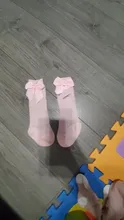 2019 nueva para niños y niñas lazo grande hasta la rodilla largo suave calcetines de algodón con lazo para bebé NIÑOS Calcetines niños calcetines meias 25