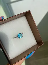 Huitan-anillo cuadrado de piedra azul para mujer, accesorios sencillos minimalistas, sortija, joyería anillos de compromiso