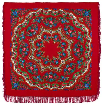 Pavlovo Posad scarf with wool fringe 146x146 351-5 "bracelet", View 5
Pavlovo Posad scarf with wool fringe 146x146 351-5 "bracelet", View 5