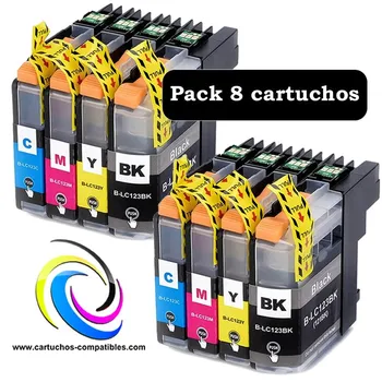 Brother LC123 Pack 8 compatible for DCP J132W J152W J172W J4110DW J522DW J552DW J752DW J132 J152 J172 J4110 J522 J552 j752 
Brother LC123 Pack 8 compatible for DCP J132W J152W J172W J4110DW J522DW J552DW J752DW J132 J152 J172 J4110 J522 J552 j752