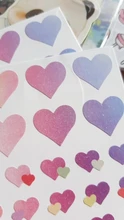 Pegatinas decorativas para la agenda, 2 hojas (100 uds) con bonito gradiente de corazones amorosos