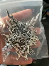 8 piezas de dijes Cruz llamas fuego 64x36mm antiguo Color plateado colgantes haciendo DIY hecho a mano tibetano Color plata joyería