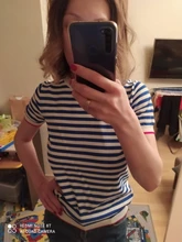 Knitted T-Shirt Tops Short-Sleeve Women Clothes Warmsway Striped Tees Woman Summer Casual