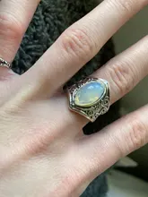 Anillos de cristal de curación grande Tibetano para mujer, joyas de piedra lunar indio antiguo bohemio, joyería fina, regalos para chicas