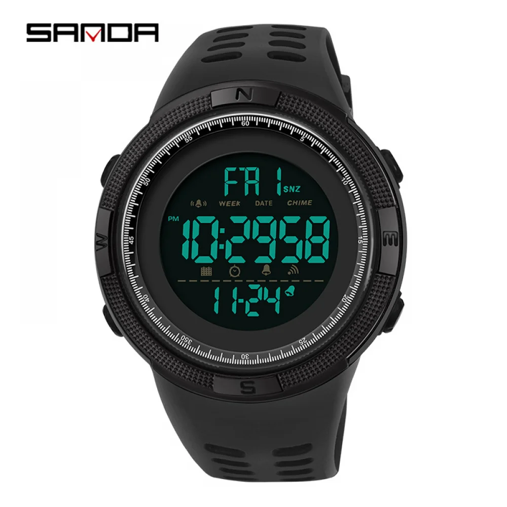 SANDA Trendy Multifunctional Watch Single Movement Luminous Alarm Digital Watch Waterproof Outdoor Mountaineering Sports Watch
SANDA Trendy Multifunctional Watch Single Movement Luminous Alarm Digital Watch Waterproof Outdoor Mountaineering Sports Watch