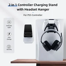 2 in 1 PS5 Controller Charger with Headphone Holder Smart Charging Dock for PS5 Dualsense Charging Cradle with Headset Holder
2 in 1 PS5 Controller Charger with Headphone Holder Smart Charging Dock for PS5 Dualsense Charging Cradle with Headset Holder
