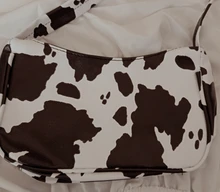 Bolso versátil sencillo para mujer, cartera juvenil de piel sintética con estampado de vaca, Bolso pequeño de hombro para viaje diario