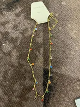 Collar con colgante de oro bohemio para mujer, cadena de piedras de colores, gargantilla de cuello, joyería de fiesta hecha a mano