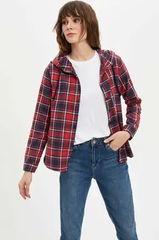 DeFacto Woman Classic Long Sleeve Tunic Shirts Women Casual Red Plaids Hooded Top Shirts Female Spring Shirt-N5572AZ19CW
DeFacto Woman Classic Long Sleeve Tunic Shirts Women Casual Red Plaids Hooded Top Shirts Female Spring Shirt-N5572AZ19CW