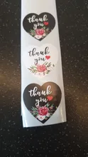 Pegatinas de agradecimiento, etiquetas con sello Floral de corazón, pegatinas de papel para tarjetas de fiesta de boda, pegatinas de papelería de sobre, 100-500 Uds.