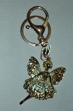 Joyería creativa colgante llavero aleación Diamante de imitación hada y mariposa llavero bolso colgante coche llavero mujer joyería regalo