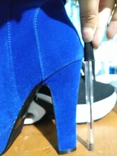 Nueva moda Otoño exfoliante hebilla mujeres Ultra alta tacones plataforma de tacón grueso 0 botas zapatos de mujer