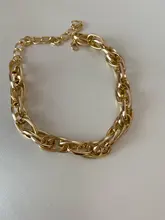 Gargantilla de cadena Punk para mujer, Collar de estilo Hip Hop, grande, grueso, de aluminio, dorado, cadena gruesa, joyería