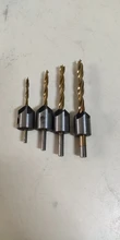 3-10mm vástago redondo revestimiento de titanio de HSS Countersink taladro poco carpintería chaflán aburrido herramienta para trabajar la madera con Hex L-llave