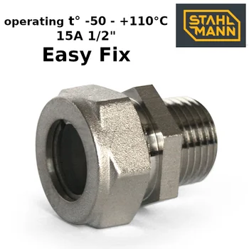 Brass & nickel adapter coupling Stahlmann (M) 15х1/2 НП EF water supply fittings couplings for water pipes coupler ferrule
Brass & nickel adapter coupling Stahlmann (M) 15х1/2 НП EF water supply fittings couplings for water pipes coupler ferrule