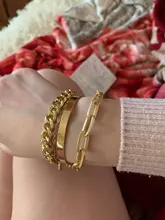 VKME-Conjunto de pulseras de cadena cubana Punk para mujer, brazaletes de Color dorado grueso, Miami, bohemio, joyería de moda, 3/4 Uds.