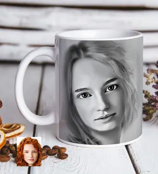 Personalized Women 'S Charcoal Artistic Portrait Design White Mug Bardak-5
Personalized Women 'S Charcoal Artistic Portrait Design White Mug Bardak-5