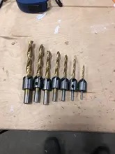 3-10mm vástago redondo revestimiento de titanio de HSS Countersink taladro poco carpintería chaflán aburrido herramienta para trabajar la madera con Hex L-llave